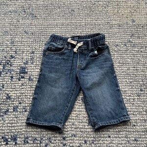 Gap kids dark gap blue jean shorts light material size small - drawstring